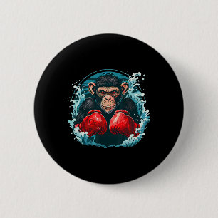 Badge Rond 5 Cm Singe Boxer Avec Gants Boxer Kickboxing Funny B