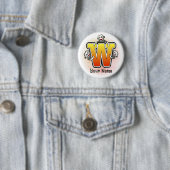 Badge Rond 5 Cm Singe chaussette à monogramme W (En situation)
