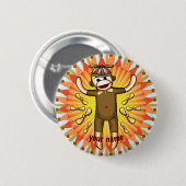 Badge Rond 5 Cm Singe chaussette Beanie (Devant & derrière)
