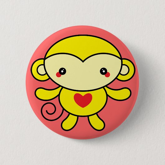Badge Rond 5 Cm Singe d'amour (Devant)