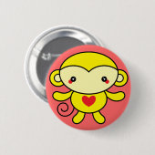 Badge Rond 5 Cm Singe d'amour (Devant & derrière)