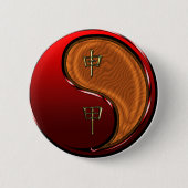 Badge Rond 5 Cm Singe de bois (Devant)
