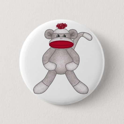 Badge Rond 5 Cm Singe de chaussette (Devant)