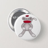Badge Rond 5 Cm Singe de chaussette (Devant & derrière)
