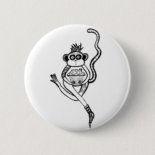 Badge Rond 5 Cm singe de chaussette (Devant)