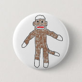 Badge Rond 5 Cm Singe de chaussette ! (Devant)