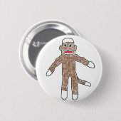 Badge Rond 5 Cm Singe de chaussette ! (Devant & derrière)