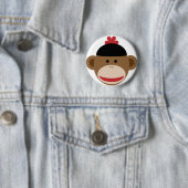 Badge Rond 5 Cm singe de chaussette (En situation)