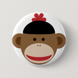 Badge Rond 5 Cm singe de chaussette