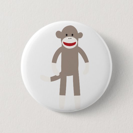 Badge Rond 5 Cm Singe de chaussette (Devant)