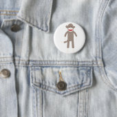 Badge Rond 5 Cm Singe de chaussette (En situation)