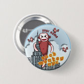 Badge Rond 5 Cm Singe de chaussette de NYC (Devant & derrière)
