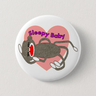 Badge Rond 5 Cm Singe de chaussette pour des enfants "bébé