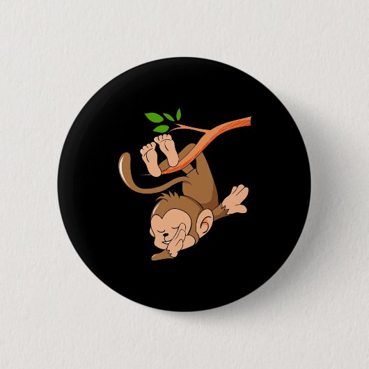 Badge Rond 5 Cm Singe de danse Dabbing (Devant)