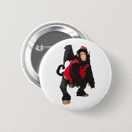Badge Rond 5 Cm Singe de vol (Devant & derrière)