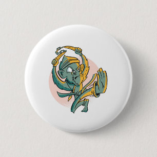 Badge Rond 5 Cm Singe drôle de combattant de banane