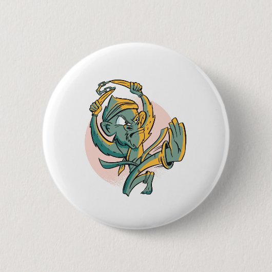Badge Rond 5 Cm Singe drôle de combattant de banane (Devant)