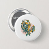 Badge Rond 5 Cm Singe drôle de combattant de banane (Devant & derrière)