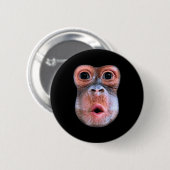 Badge Rond 5 Cm Singe drôle qui gonfle le visage de l'estomac, Sin (Devant & derrière)