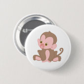 Badge Rond 5 Cm Singe du bébé souriant (Devant & derrière)