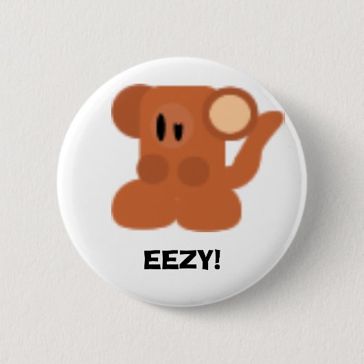 Badge Rond 5 Cm Singe, EEZY ! (Devant)