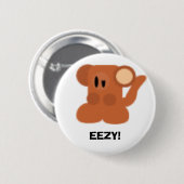 Badge Rond 5 Cm Singe, EEZY ! (Devant & derrière)