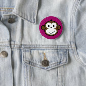Badge Rond 5 Cm Singe effronté [pourpre] (En situation)