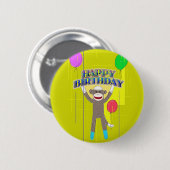 Badge Rond 5 Cm Singe et les ballons (Devant & derrière)