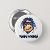 Badge Rond 5 Cm Singe génial (Devant & derrière)