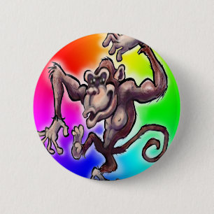 Badge Rond 5 Cm Singe idiot