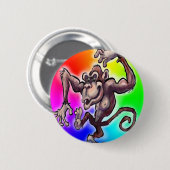 Badge Rond 5 Cm Singe idiot (Devant & derrière)