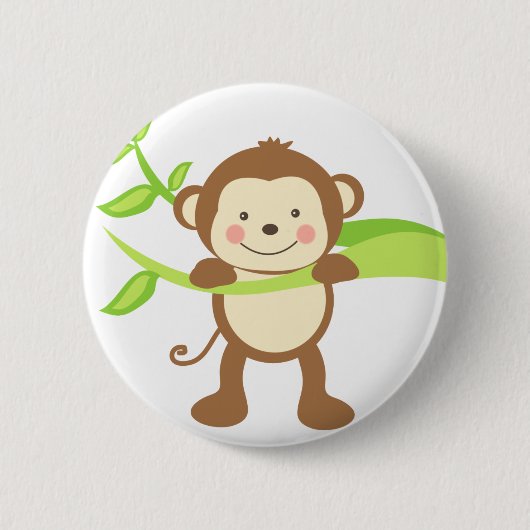 Badge Rond 5 Cm Singe mignon (Devant)