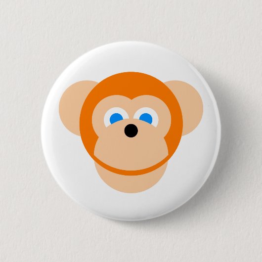 Badge Rond 5 Cm Singe orange (Devant)