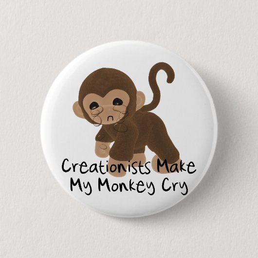 Badge Rond 5 Cm Singe pleurant (Devant)