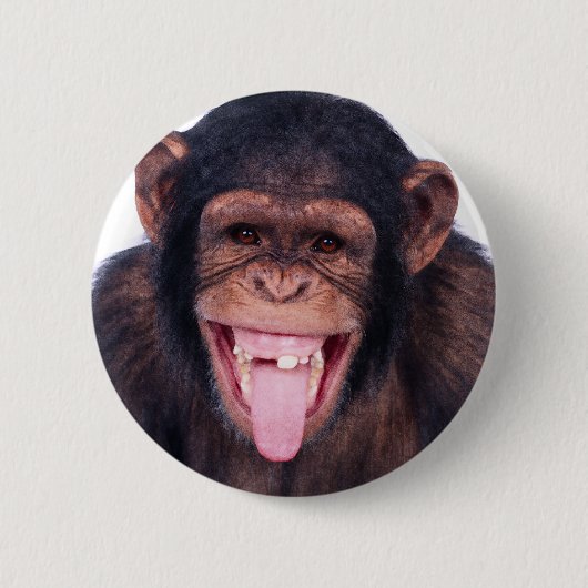 Badge Rond 5 Cm Singe riant (Devant)