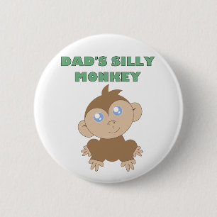 Badge Rond 5 Cm Singe Silly - Standard, Bouton rond De 2¼ Pouces 