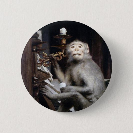 Badge Rond 5 Cm Singe souriant (Devant)