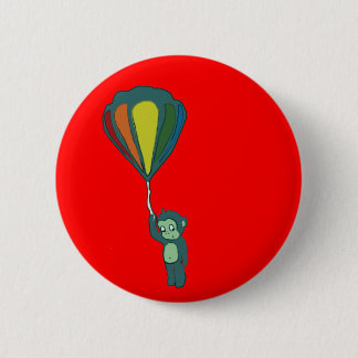 Badge Rond 5 Cm singe volant : montgolfière
