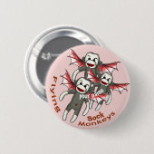 Badge Rond 5 Cm Singes Chaussette Volants (Devant & derrière)