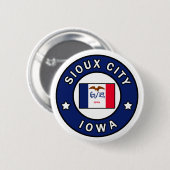 Badge Rond 5 Cm Sioux City Iowa (Devant & derrière)