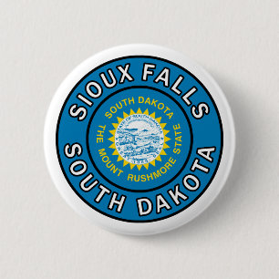 Badge Rond 5 Cm Sioux Falls Dakota du Sud
