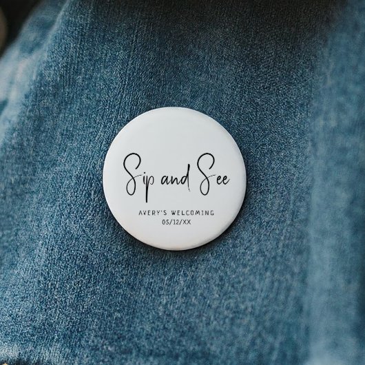 Badge Rond 5 Cm Sip Neutre Moderne Simple Et Voir