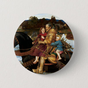 Badge Rond 5 Cm Sir Isumbras à la Ford c. 1857 par John Millais