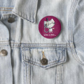 Badge Rond 5 Cm Sir Kitty Cat avec Moustaches (En situation)