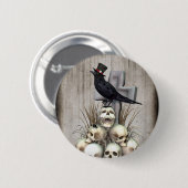 Badge Rond 5 Cm Sir Raven Skully (Devant & derrière)