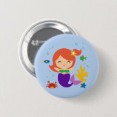 Badge Rond 5 Cm Sirène (Devant & derrière)
