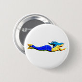 Badge Rond 5 Cm sirène à queue bleue (Devant & derrière)
