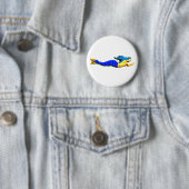 Badge Rond 5 Cm sirène à queue bleue (En situation)