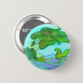 Badge Rond 5 Cm sirène au rocher (Devant & derrière)