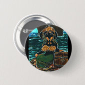 Badge Rond 5 Cm Sirène Dachshund (Devant & derrière)